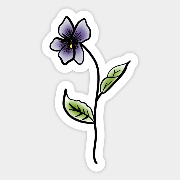 February birth flower: violet Sticker by JessCarrsArt